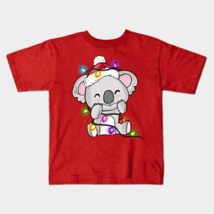 Cute Koala Christmas Lights Kids T-Shirt